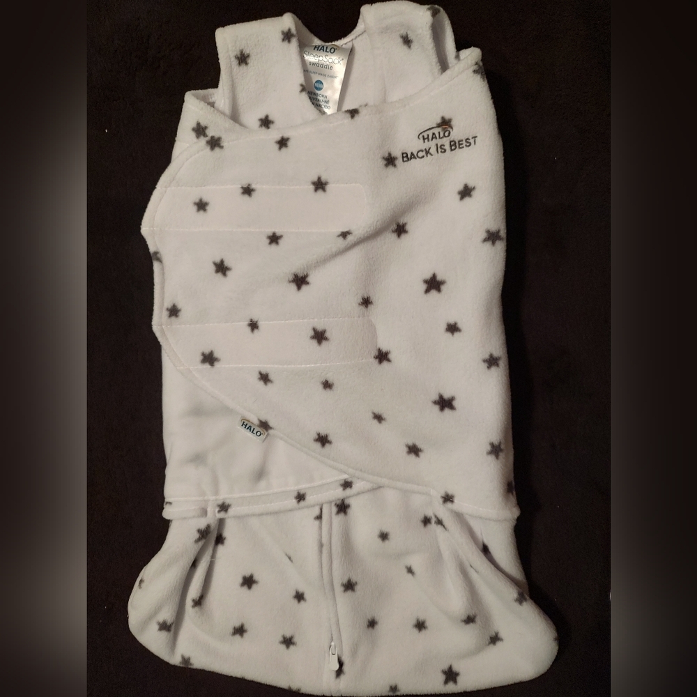 HALO White Sleep Sack with Gray Star Print